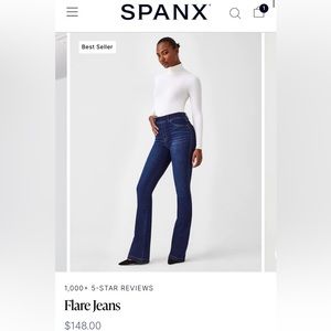 SPANX flare jeans, midnight shade, size small petite NEW